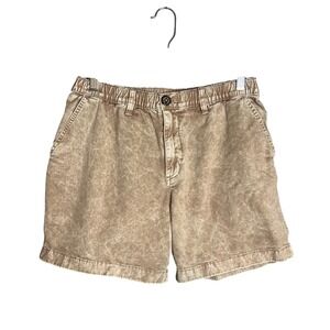 Chubbies Originals Shorts Mens Size M Tan  5.5" Inseam Elastic Waist Acid Wash